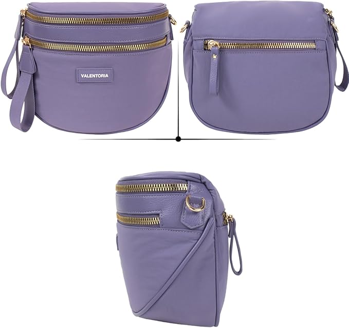 2 in 1 Nylon Crossbody Bags for Women Spacious Bum Bags for Women Crossbody Large Fanny Pack with Removable Wallets Purse Belt Pouch (Cloudy Purple)