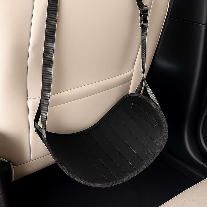 YoRise Car Seat Foot Rest for Adult, Auto Rear Seat Hanging Supportive Foot Hammock with Adjustable Strap, Portable Vehicle Footrest Pad for Air Travel, Office Use, and Car Trips (Black)