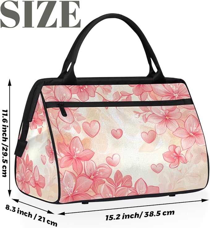 Peach Blossom Design Overnight Weekender Bag for Women Men Travel Duffel Bags Waterproof Luggage Carry on Sports Yoga Gym Bag