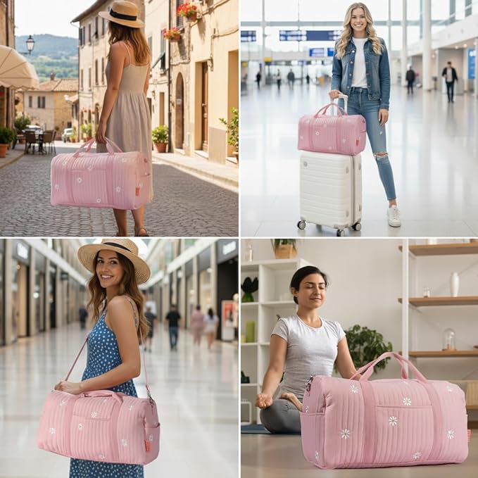 Women’s Travel Duffel Bag – Large Weekender & Overnight Travel Bag with Wet Pocket, Carry-On Friendly, Ideal as Hospital or Maternity Bag for Labor and Delivery