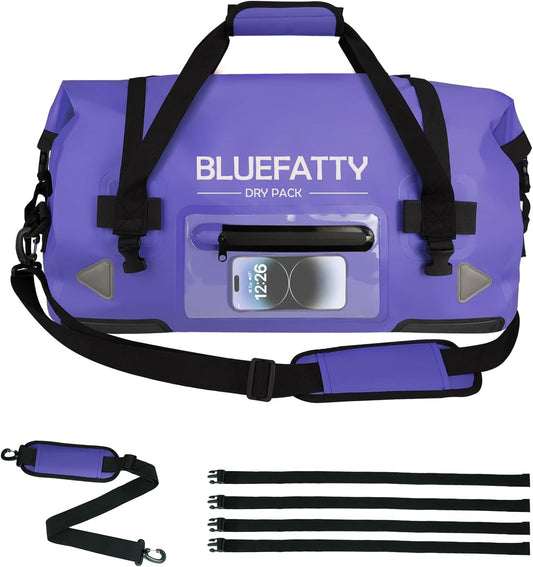 Large Waterproof Duffel Bag Roll-top Heavy Duty Dry Duffle Bags for Motorcycling, Rafting, Boating, SUP, Kayaking, Travel, 70L(Blue)