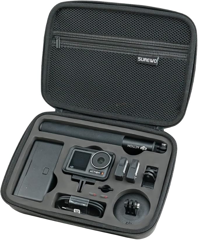 SUREWO Surface-Waterproof DJI Osmo Action 6 Carrying Case,Travel Portable Bag Compatible With DJI Osmo Action 6/5 Pro/4/3 Adventure Combo Accessories