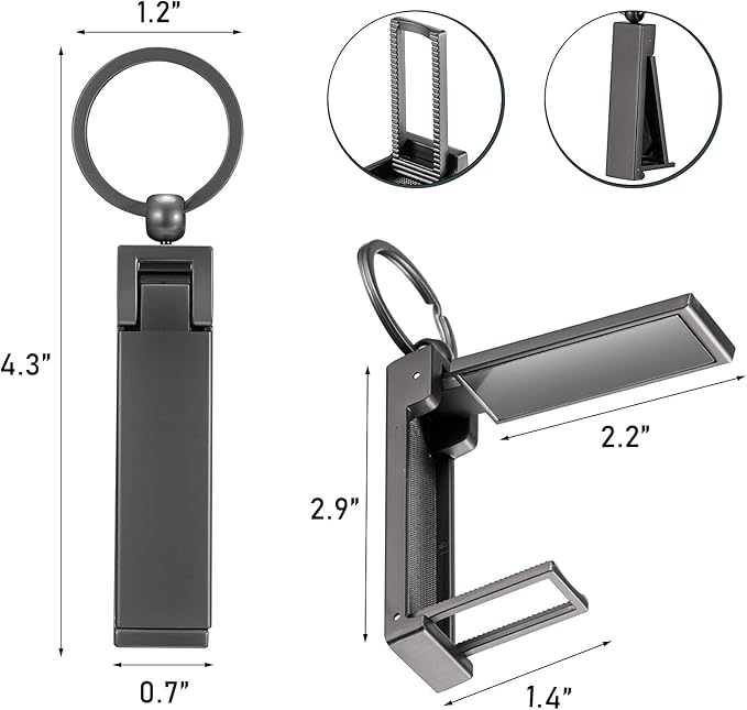 Hotop 3 Pieces Purse Hook for Table Instant Bag Hook Hanger, 2-in-1 Handbag Table Holder Hanger Set Mobile Phone Holder Foldable Storage Stylish Swivel Design for Women Desk(Black)