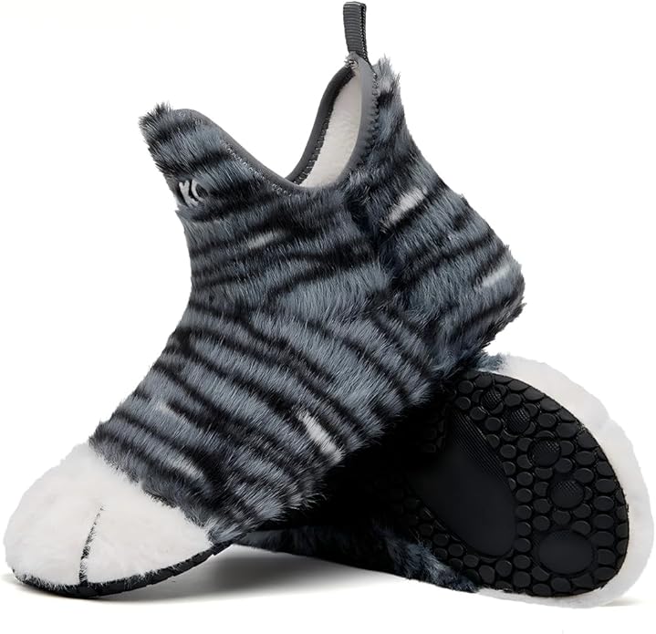 UUBARIS Bootie Slippers for Women Men Furry Warm House Sock Shoes For Indoor Outdoor Travel