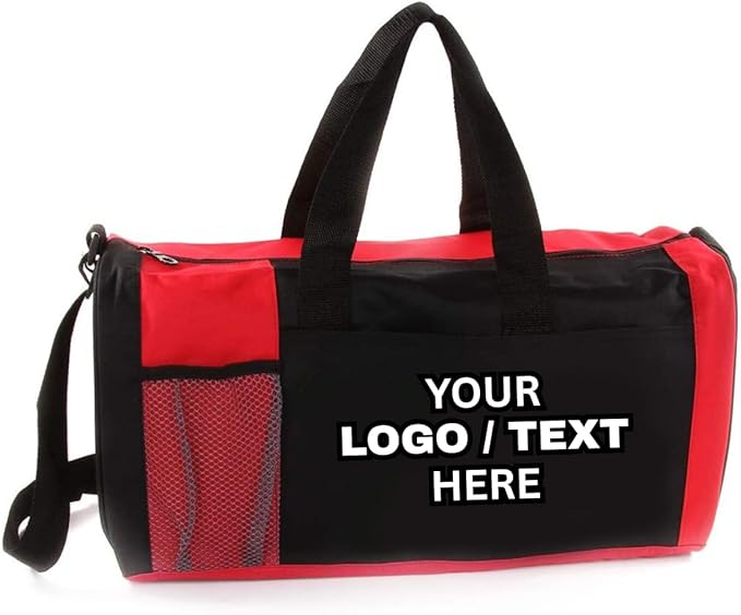 Custom Duffel Bag – Personalized with Logo or Text – Sports Team, Travel, Gym – Royal Blue, Red - Model 6072