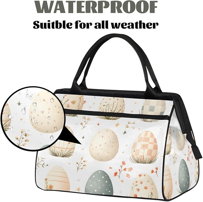 Funny Easter Overnight Weekender Bag for Women Men Travel Duffel Bags Waterproof Luggage Carry on Sports Yoga Gym Bag