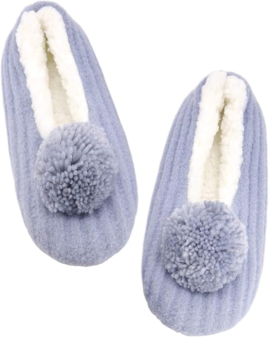 Panda Bros Slipper Socks for Women Grippers, Fuzzy Cozy Fleece Slipper Socks, Soft, Warm House Slippers