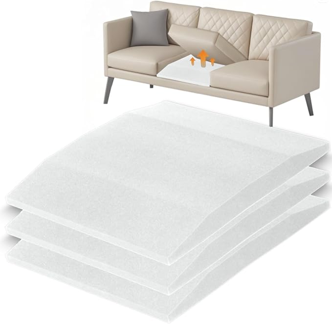 20"x20"Couch Cushion Support for Sagging Seat, Trapezoid 40D Density Foam Couch,Sofa Cushion Support Replacement for Furniture Sagging, White (3PCS)