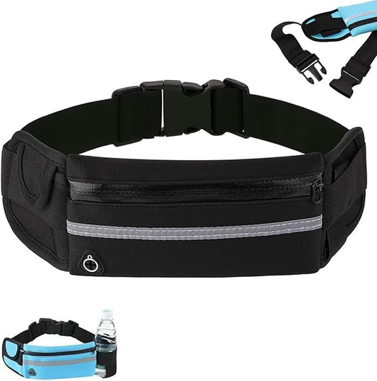 Anti-Theft Invisible Waist Bag, Hidden Storage for Safer Travel, Ultra-Slim Money Belt, Waterproof, Ultra-Light Fabric - Soft, Stretchy & Breathable (Black)