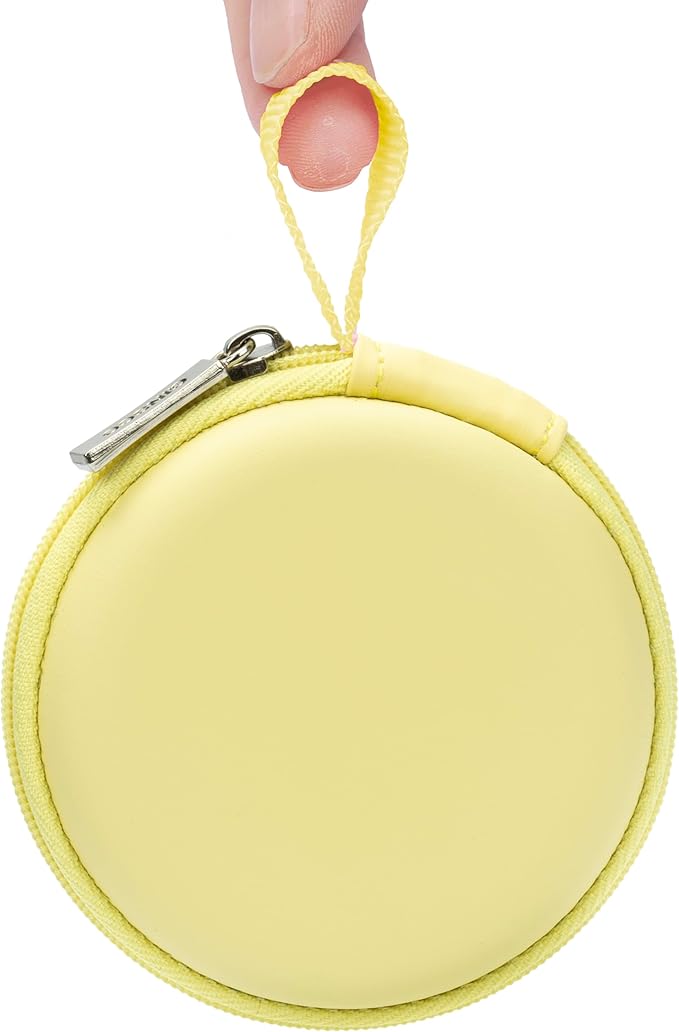 Ginsco Mini-Portable Hard Shell Earbuds Case for Apple EarPods Headphones USB-C Wired Ear Buds/Samsung Galaxy Wired Earbuds, Travel Case for Earphones Earplugs (1, Butter Yellow)