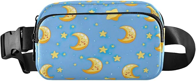Moons Stars Fanny Pack for Women Men Water Resistant Fashion Waist Packs with Adjustable Strap Belt Bag for Travel Workout Jogging Hiking 21219039