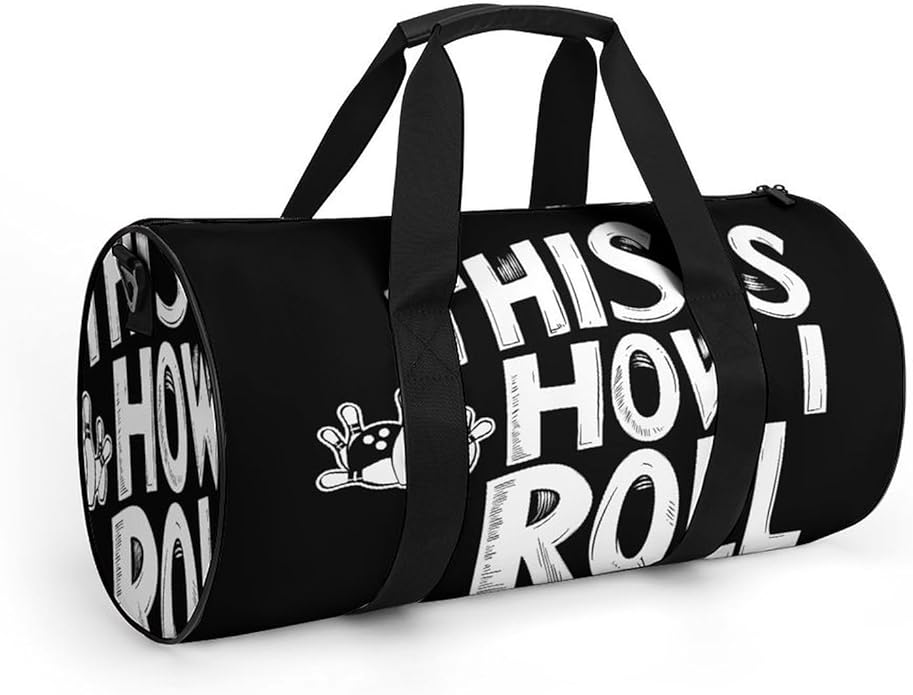 Bowling This Is How I Roll Mens Gym Bag for Women Sports Duffle Weekender Bags Travel Handbag Carry On