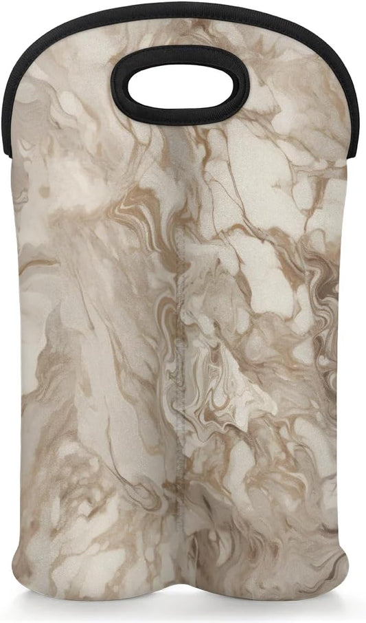 Wine Carrier Tote Personalized Bag for 2 Bottles - Neoprene Wine Bottle Holder with Carry Handle, Wine Protective Bag Insulated Bag Beer Cans Water Bottle Holder for Travel Picnic,Style1