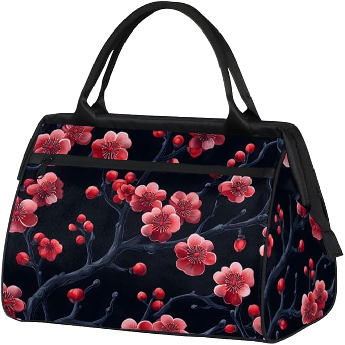 Plum Blossom Tree Overnight Weekender Bag for Women Men Travel Duffel Bags Waterproof Luggage Carry on Sports Yoga Gym Bag