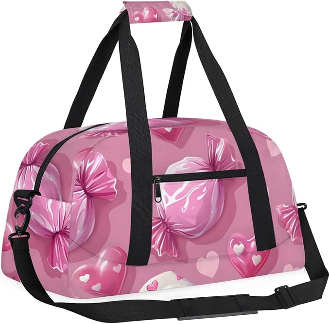 Candy Love Kids-Duffel-Bags Gymnastics Dance Bag Carry-On Overnight Travel Gym Lightweight Dance Sports Bags For Girls Boys Kids，