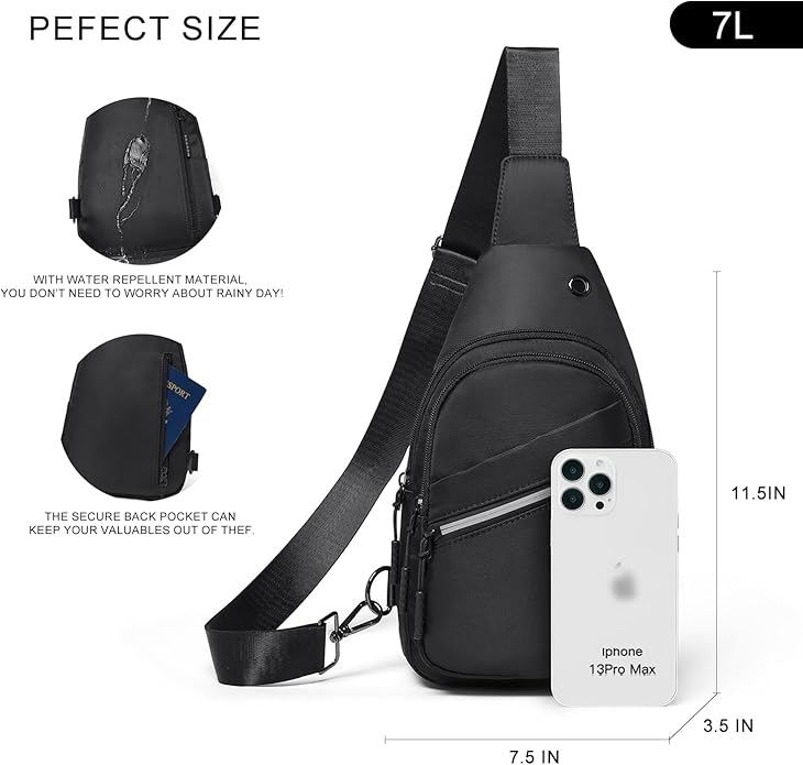 Sling Bag For Women Faux Leather Small Casual Daypack Backpack Fanny Pack Crossbody Chest Bags Purse