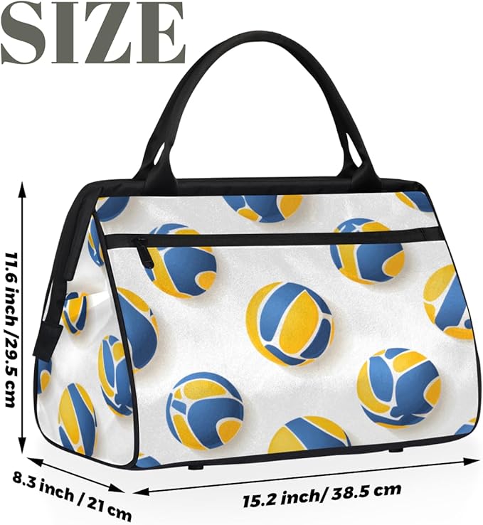 Volleyball Overnight Weekender Bag for Women Men Travel Duffel Bags Waterproof Luggage Carry on Sports Yoga Gym Bag