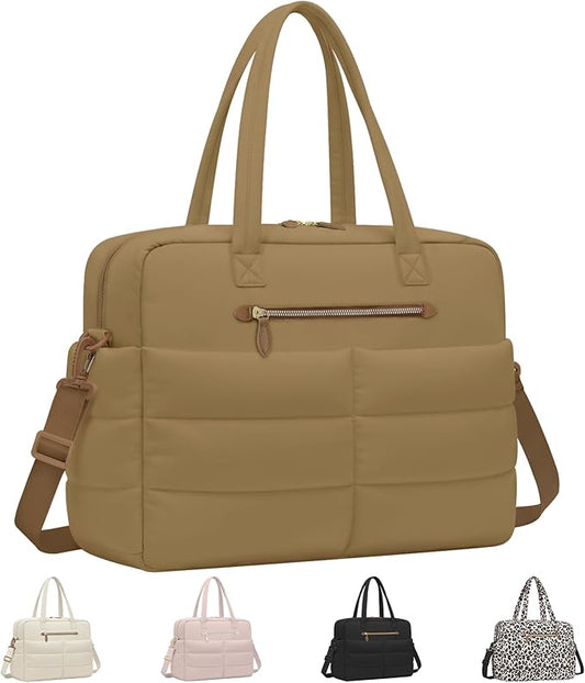 Travel Duffel Bags, Weekender Bags for Women Men Gym Duffel Bag Personal Item Travel Bag Foldable Tote Carry On Overnight Workout Bag, Brown