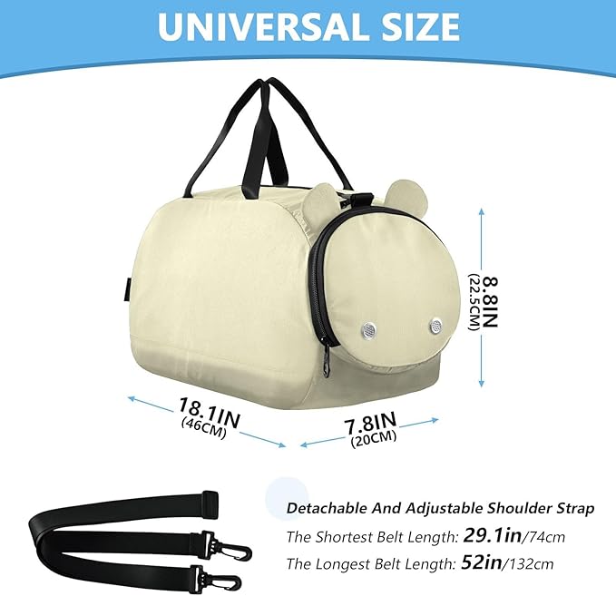 Lemon Chiffon Solid Color Pure Plain Small Gym Bag with Shoes Compartment Large Capacity Personal Item Travel Bag for School Practice, Sports, Travel bolso de viaje para hombre