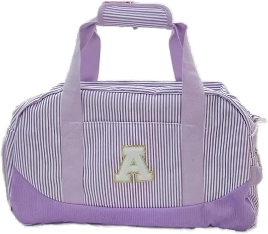 Gift for Teenager, Girls Travel Duffle Bag, Kids Initial Overnight Bags with Shoe Compartment, Letter A