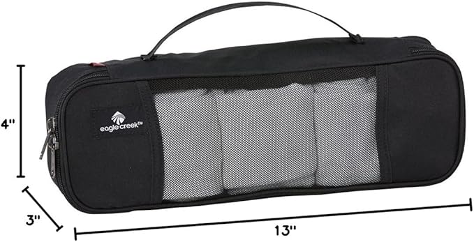 Eagle Creek Pack-It Tube Cube - Small Packing Cube for Suitcases with Two-Way Zipper, Quick-Grab Handle, and Mesh Top for Visibility and Breathability, Black