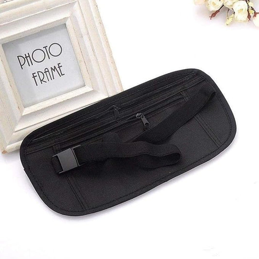 Travel Money Belt Under Clothes, Waist Bag Hidden Wallets Secure Chest Money Pouch Adjustable Chest Bags for Cash Passport Security Travel Pack Secret Anti-theft Money Belts for Women Men (black)