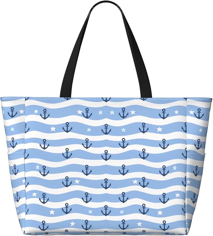Large Beach Bag for Women Waterproof Foldable Travel Shoulder Tote Bag with Pocket for Weekender Pool Vacation