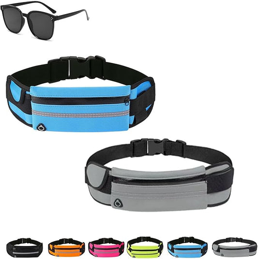 Anti-Theft Invisible Waist Bag, 2026 New Lightweight Adjustable Waterproof & Anti-Theft Money Belt, Multi Outdoor Sports Waist Bag, for Sports, Travel & Daily Use (blue+gray)