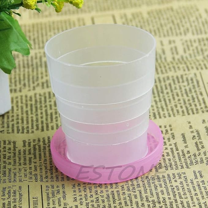 2 PCS Portable Plastic Retractable Folding Cup,Telescopic Collapsible Fashion Beautiful Water Glasses for Outdoor Travel，Practical Household Supplies Kitchen Supplies