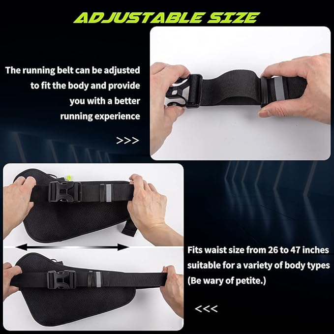 Labeol Waist Pack, Waterproof Hydration Belt with Water Bottle Holder, Adjustable Fanny Pack for Running, Hiking, Walking, Cycling, Black