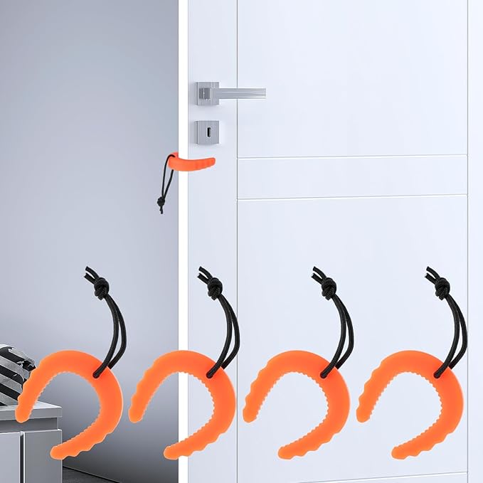 4 PCS First Responder Door Stop, Door Jam for Law Enforcement Door Pinch Guard from Closing Edge Door Finger Guards Security Emergency Police Door Stoppers Emergency Medical Services(Orange)
