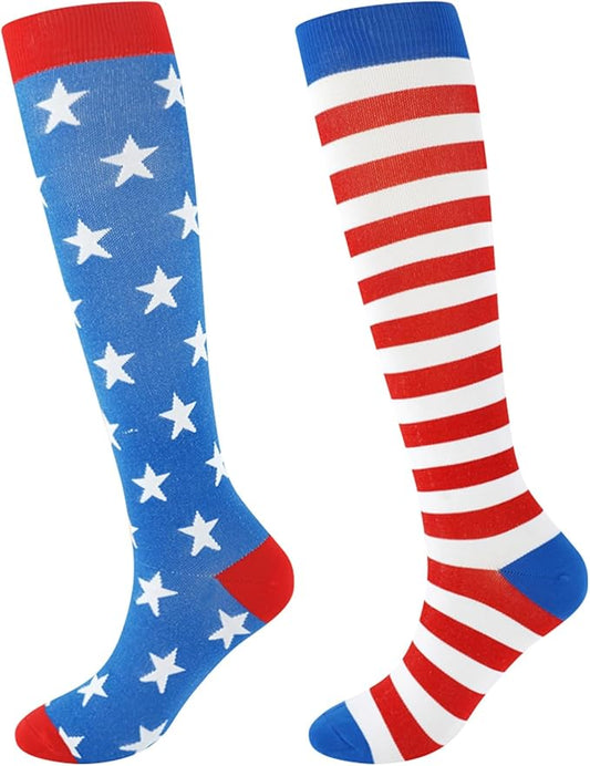 Junely Compression Socks for Women Knee High Socks for Running Nurses Pregnant Women Work Support Travel Flight Sports