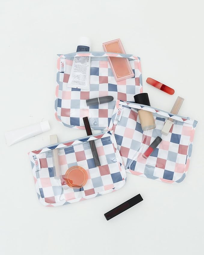 ALVA Diaper Bag Pouches | 3pcs Mess-Proof Travel Toiletry | TSA Approved Toiletry Bag | Cosmetic Makeup Bag Diaper Organizer for Baby and Mom Essentials