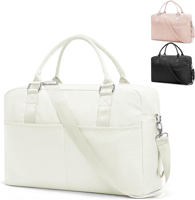 Gym Bag for Women,Travel Duffle Bag for Travel with Wet Pocket Weekender Overnight Carry On Tote Bag Luggage Bag with Trolley Sleeve Personal Item Travel Bag Hospital Diaper Bag Beige