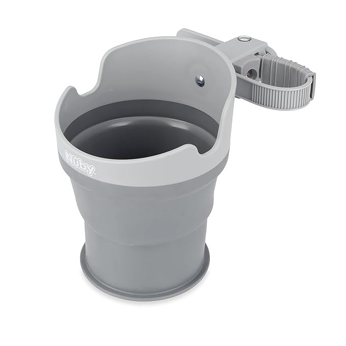 Nuby Collapsible Cup Holder - Travel/Stroller Accessory Gray