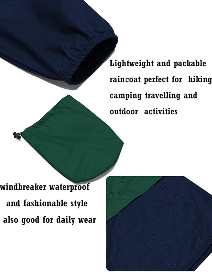 Avoogue Raincoat Women Lightweight Waterproof Rain Jackets Packable Outdoor Hooded Windbreaker