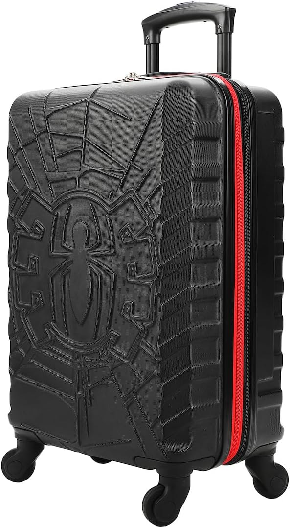 Bioworld Marvel Spider-Man Spider Logo Black 22" 4-Wheel Rolling Luggage
