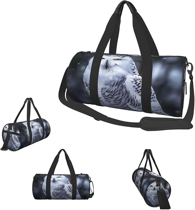Arctic Owl Sports Gym Bag for Women Men Travel Duffel Bag Tote Weekender Bag Canvas Carry on Overnight Bag for Travel Swimming Fitness Workout Sports Duffle Bag