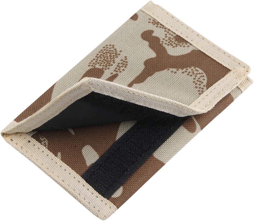 NEICY RFID Blocking Canvas Wallet for Men and Women - Camo Trifold Outdoor Sports Wallets with Magic Sticker for Teen Kids (Camo Desert)