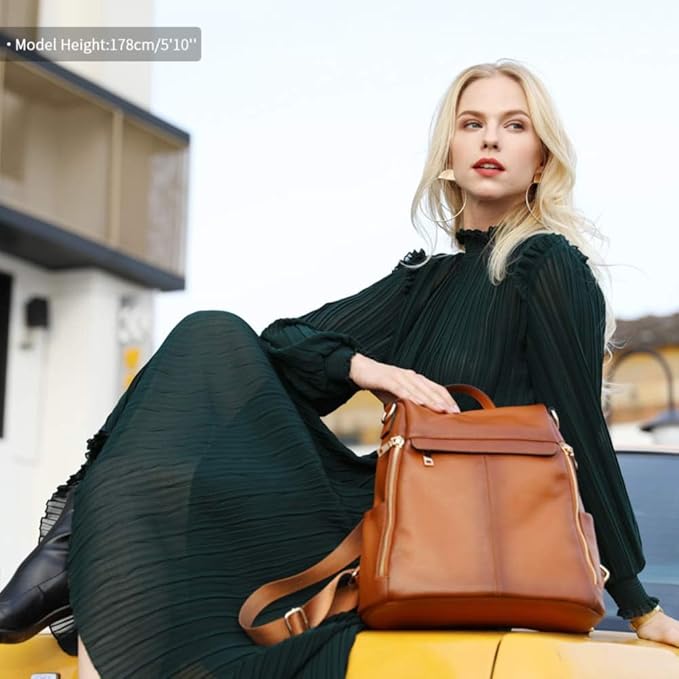 Kattee Women's Anti-Theft Backpack Purse Genuine Leather Shoulder Bag Fashion Ladies Satchel Bags