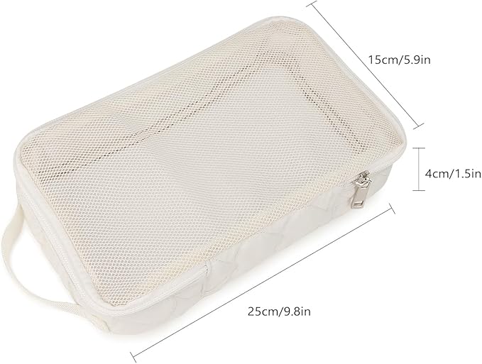 MOMIGO Baby Diaper Bag Organizer Pouches - 2 Pack Waterproof Pod Hanging Diaper Bag Mesh Bag Reusable, Washable or Baby Cloth Diapers (White)