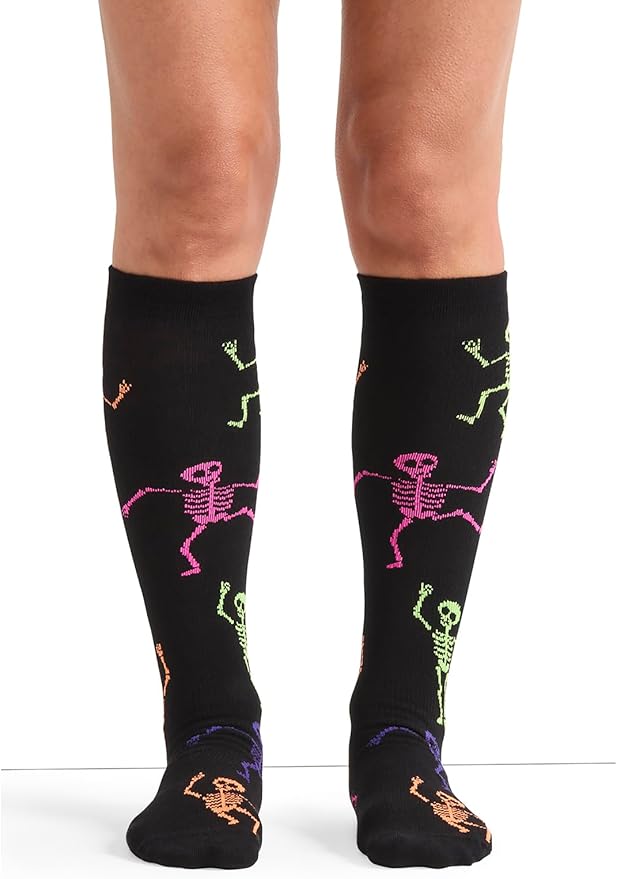 Cherokee Women's 10-15mmHg Compression Socks – Fun Print Knee Highs with Light Support, Soft Feel - PRINTSUPPORT