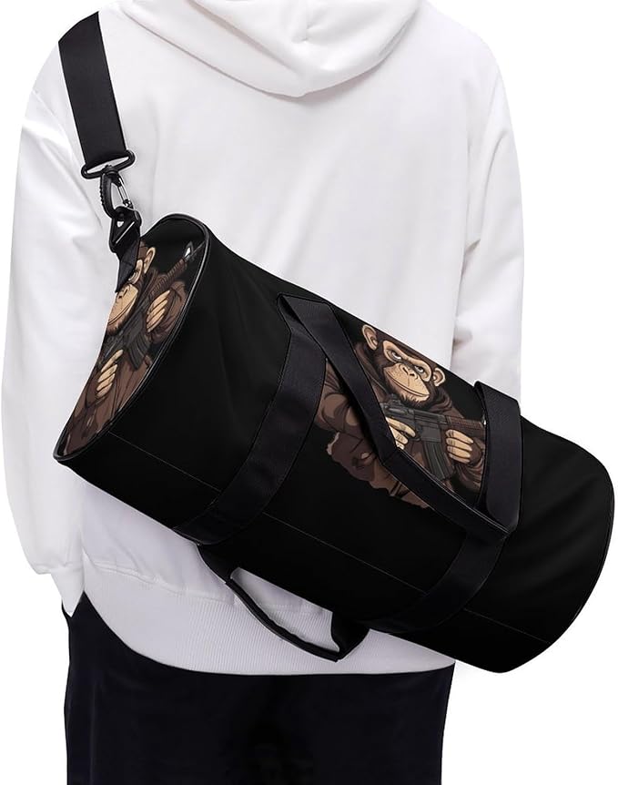 Gorilla Gun Gym Bag Travel Duffel Bag Lightweight Carry On Bags Weekender Bags for Women Men