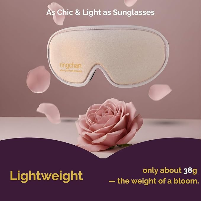 Sleep Masks for Women Lash Friendly - 100% Blackout Eye Masks for Sleep - Zero Eye Pressure Sleeping Mask for Naps, Travel & Meditation, Adjustable & Soft - Dusty Rose Pink