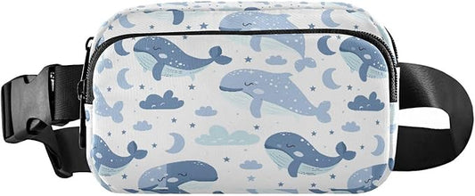 Kawaii Whale Fanny Pack for Women Men Water Resistant Fashion Waist Packs with Adjustable Strap Belt Bag for Travel Workout Jogging Hiking 21219086