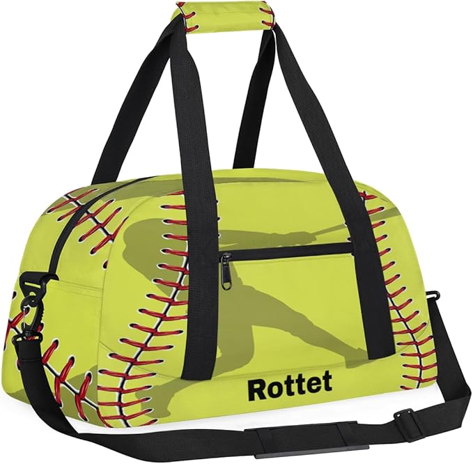 Personalized Name Sports Bag for Kids Boys, Custom Gym Duffel Fitness Travel Weekender Tote Carry-On Training Perform Bag,Sport Baseball