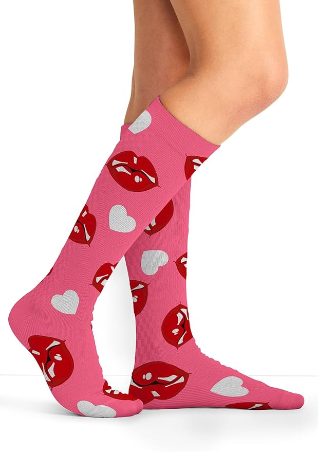 Cherokee Women's 10-15mmHg Compression Socks – Fun Print Knee Highs with Light Support, Soft Feel - PRINTSUPPORT