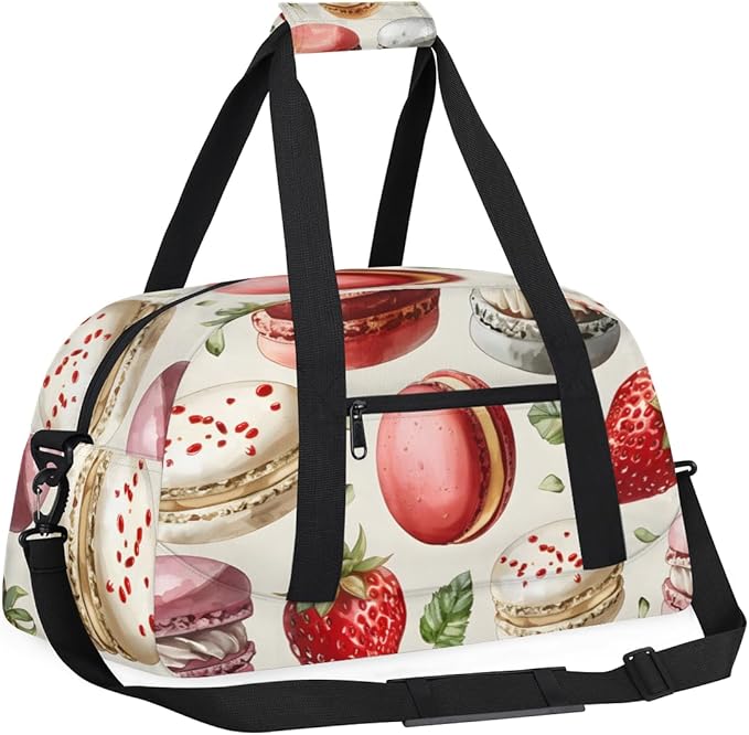 Strawberry Dessert Kids-Duffel-Bags Gymnastics Dance Bag Carry-On Overnight Travel Gym Lightweight Dance Sports Bags For Girls Boys Kids，