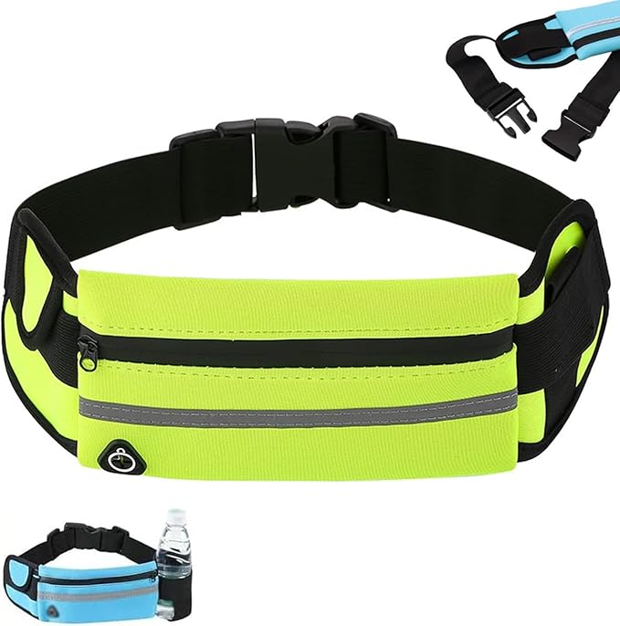 Anti-Theft Invisible Waist Bag, Hidden Storage for Safer Travel, Ultra-Slim Money Belt, Waterproof, Ultra-Light Fabric - Soft, Stretchy & Breathable (Green)