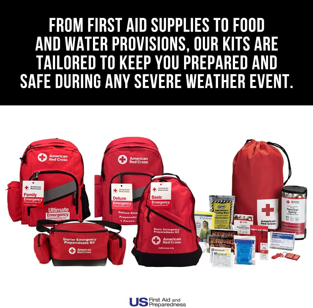 American Red Cross Officially Licensed Product, Large Deluxe Auto First Aid Kit with Soft Case, Emergency Supplies to Clean & Treat Minor Injuries, Keep Hydrated & Warm